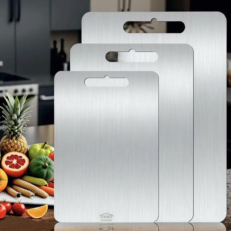 Professional Stainless Steel Chopping Board Set – Food-Grade & Heavy-Duty