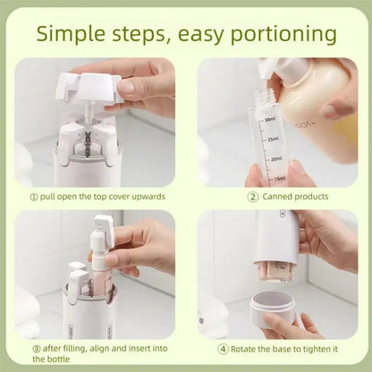 4-in-1 Portable Cosmetic & Shampoo Dispenser – Travel-Friendly Storage Bottle