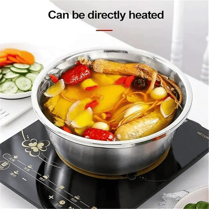 🔥Limited Time Promotion 50% OFF🔥 3-Piece Thickened Stainless Steel Mixing Bowl Set with Draining Basket